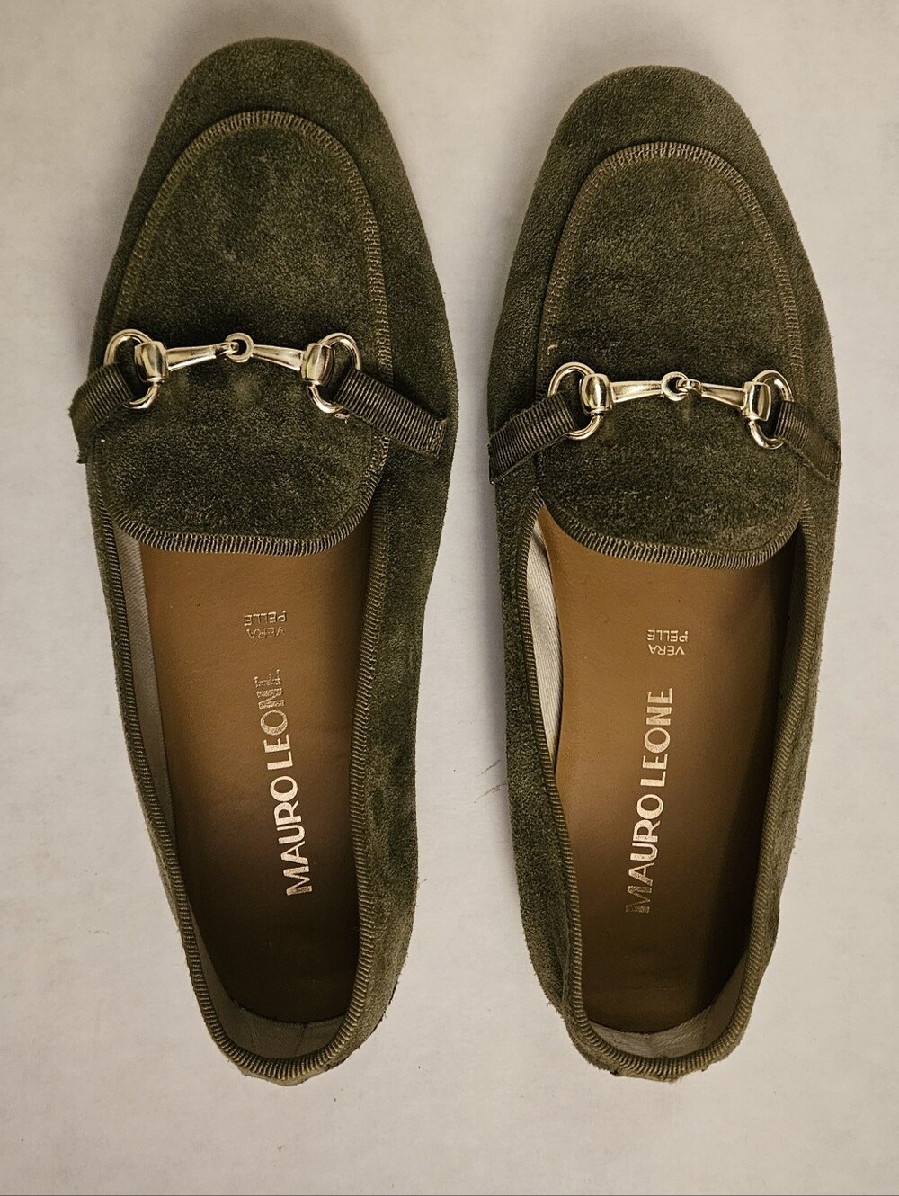 Suede horsebit loafers, Sz EU 38